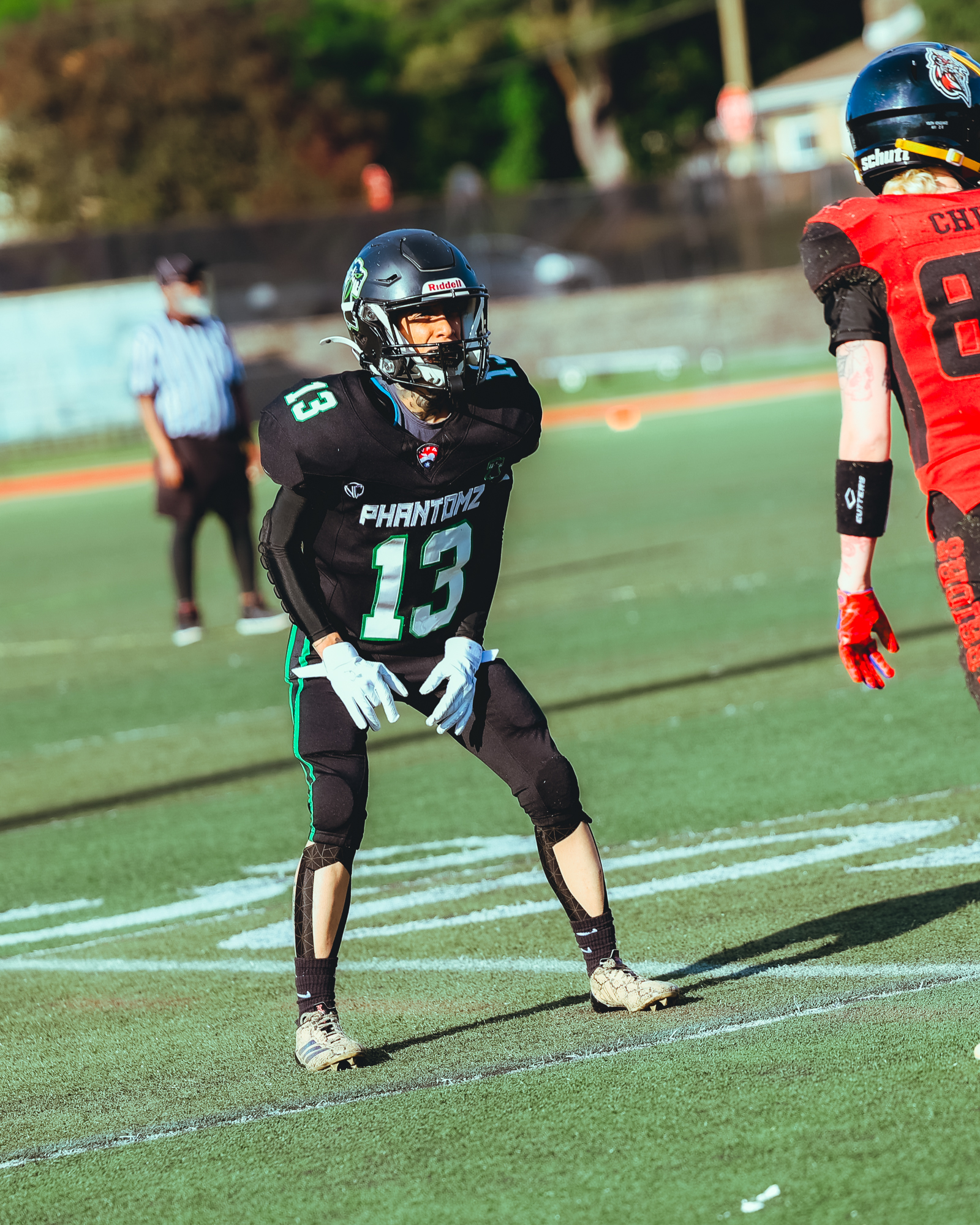 Phantomz defensive back ready for the snap