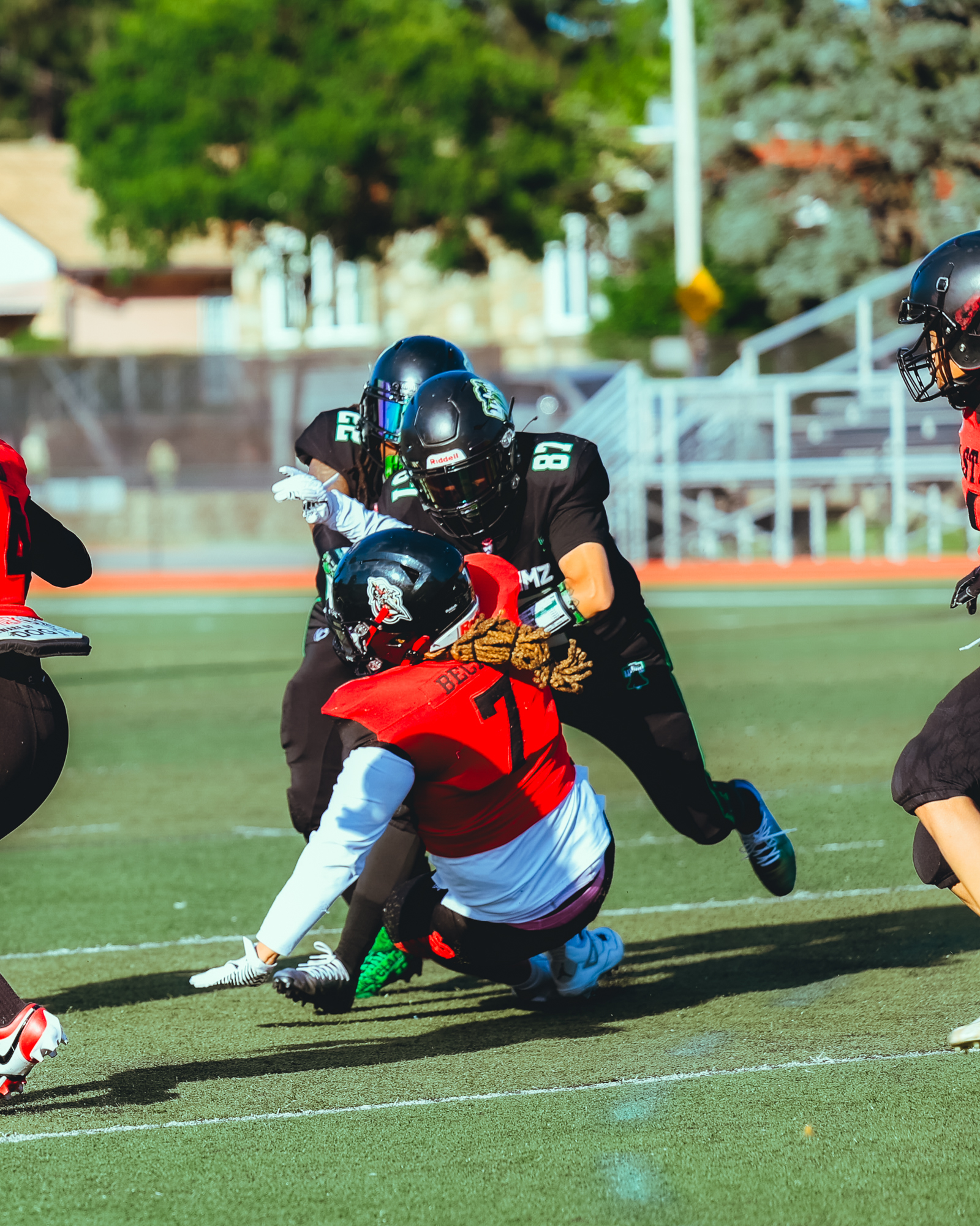 Phantomz defender brings down the ball carrier